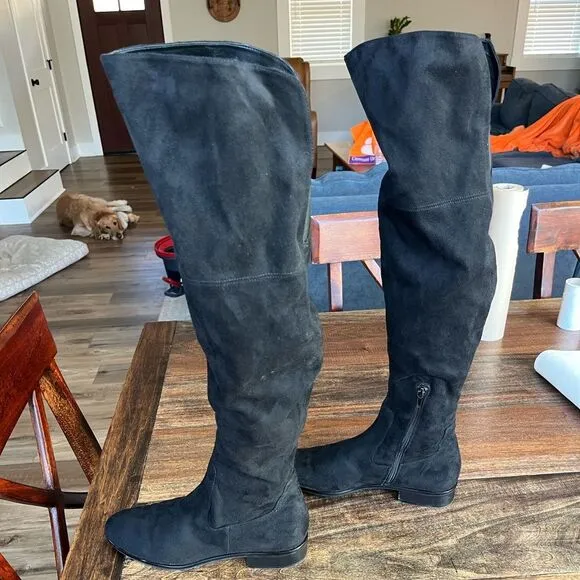 Ivanka Trump over the knee black suede boots size 8.5M