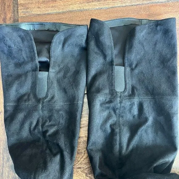Ivanka Trump over the knee black suede boots size 8.5M