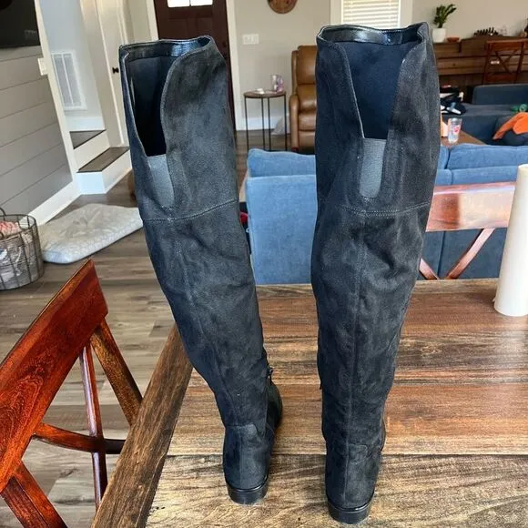Ivanka Trump over the knee black suede boots size 8.5M