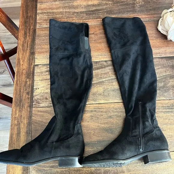Ivanka Trump over the knee black suede boots size 8.5M