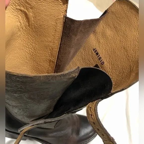 J B Dillon Etching Leather Boots