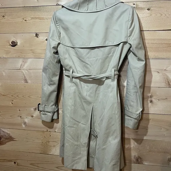 J Crew Collection Trench Coat Khaki Tan Double Breasted Belted Women's Size 0