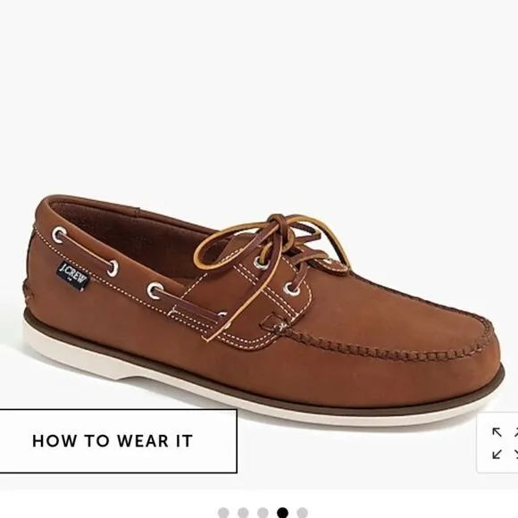 J. Crew Factory Classic leather boat shoes Item AL512*