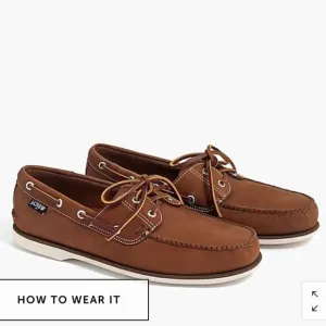 J. Crew Factory Classic leather boat shoes Item AL512*