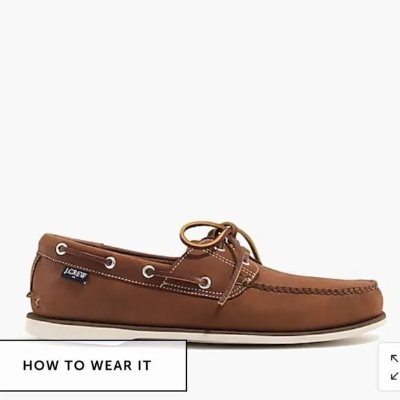 J. Crew Factory Classic leather boat shoes Item AL512*