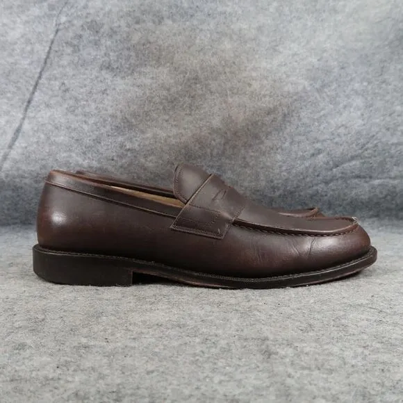 J Crew Shoes Mens 9 Penny Loafer Leather Slip On Classic Lifestyle Moc Toe Brown