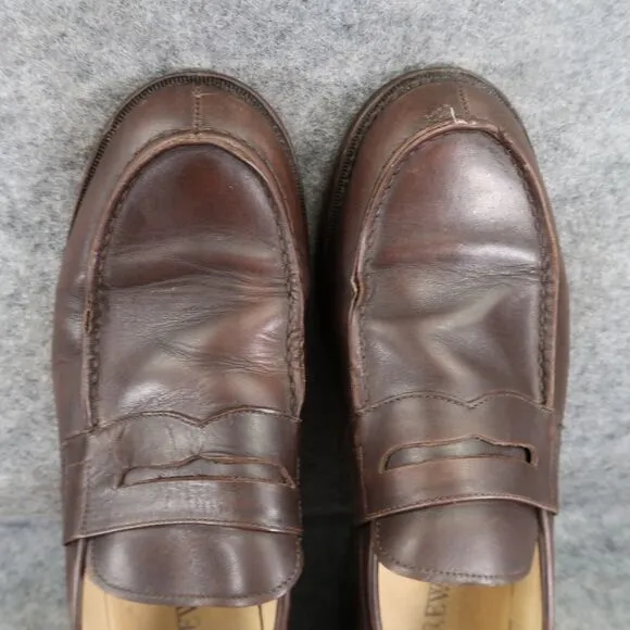 J Crew Shoes Mens 9 Penny Loafer Leather Slip On Classic Lifestyle Moc Toe Brown