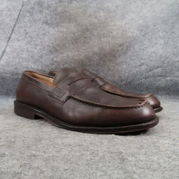 J Crew Shoes Mens 9 Penny Loafer Leather Slip On Classic Lifestyle Moc Toe Brown