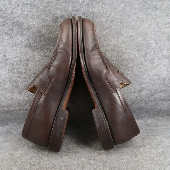 J Crew Shoes Mens 9 Penny Loafer Leather Slip On Classic Lifestyle Moc Toe Brown