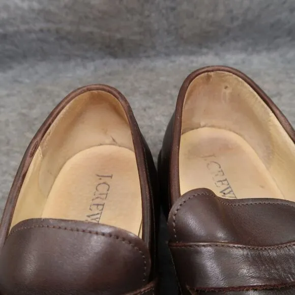 J Crew Shoes Mens 9 Penny Loafer Leather Slip On Classic Lifestyle Moc Toe Brown