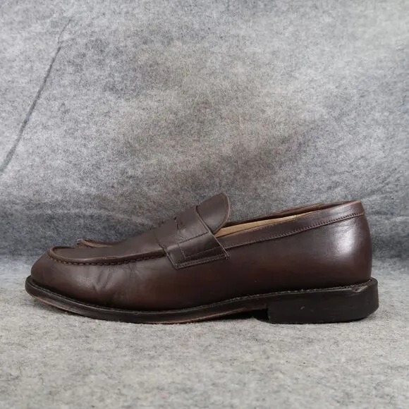 J Crew Shoes Mens 9 Penny Loafer Leather Slip On Classic Lifestyle Moc Toe Brown