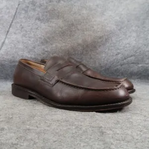 J Crew Shoes Mens 9 Penny Loafer Leather Slip On Classic Lifestyle Moc Toe Brown
