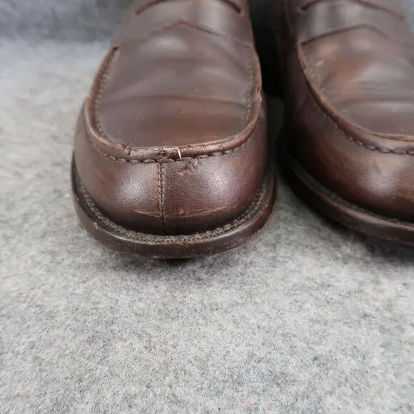 J Crew Shoes Mens 9 Penny Loafer Leather Slip On Classic Lifestyle Moc Toe Brown