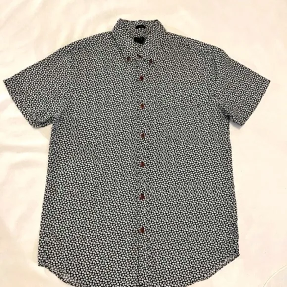 J Crew Short Sleeve Medium/Slim Blue &amp; White Shirt MINT!​​​​​​​​​​​​