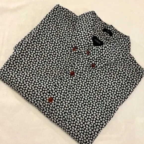J Crew Short Sleeve Medium/Slim Blue &amp; White Shirt MINT!​​​​​​​​​​​​
