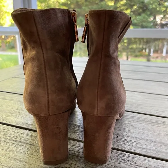 J McLaughlin The Gloria Elegant Brown Suede Ankle Boots Womens Size 8