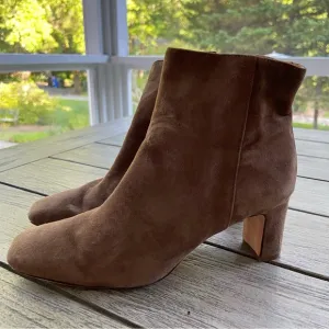 J McLaughlin The Gloria Elegant Brown Suede Ankle Boots Womens Size 8