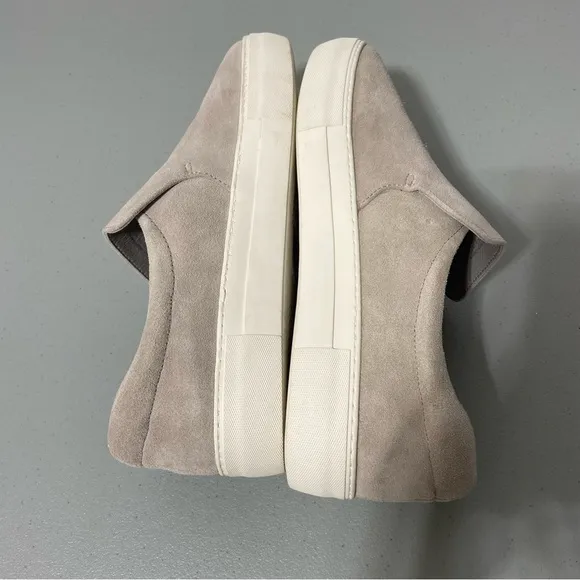 J Slides Sneakers Slip On Women's 11 Gray Leather Suede Upper Lining