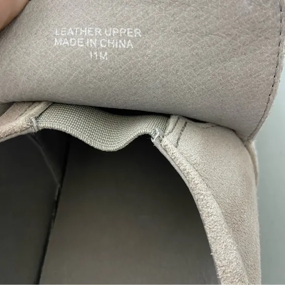 J Slides Sneakers Slip On Women's 11 Gray Leather Suede Upper Lining