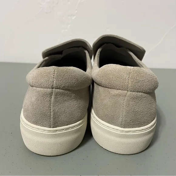 J Slides Sneakers Slip On Women's 11 Gray Leather Suede Upper Lining