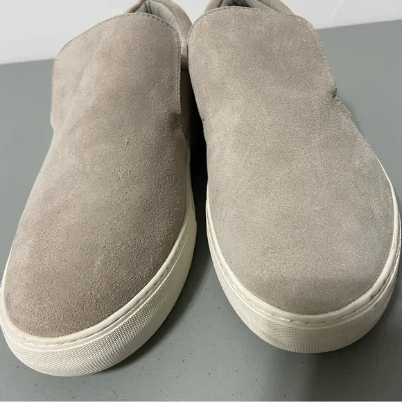 J Slides Sneakers Slip On Women's 11 Gray Leather Suede Upper Lining