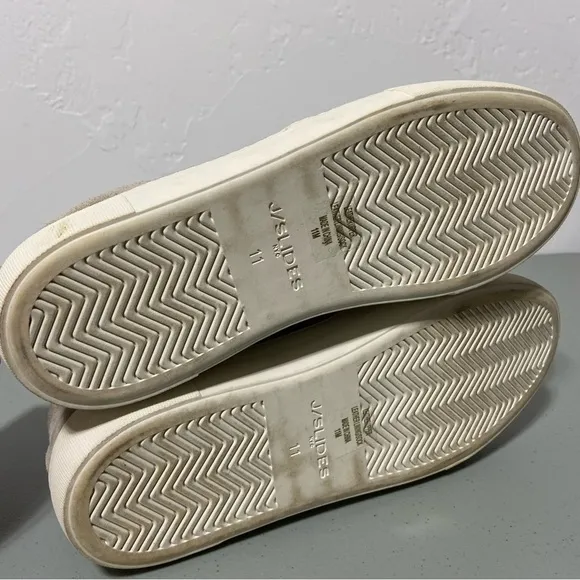 J Slides Sneakers Slip On Women's 11 Gray Leather Suede Upper Lining