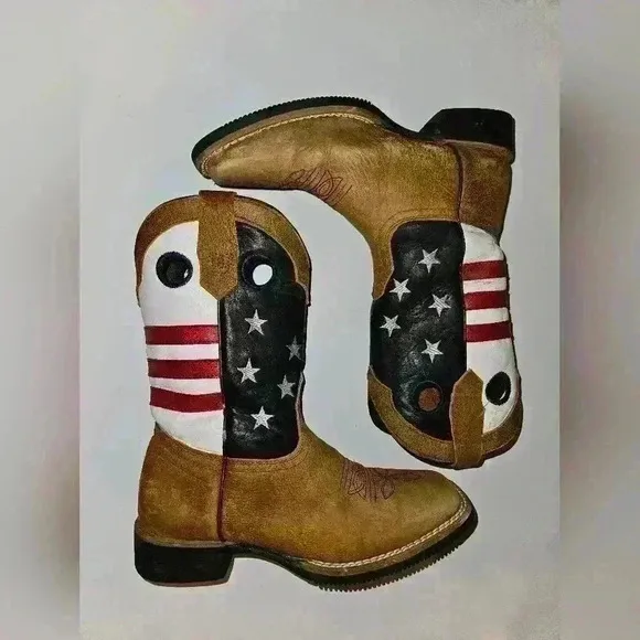 J.B. Dillon Americana Leather Boots Youth size 2