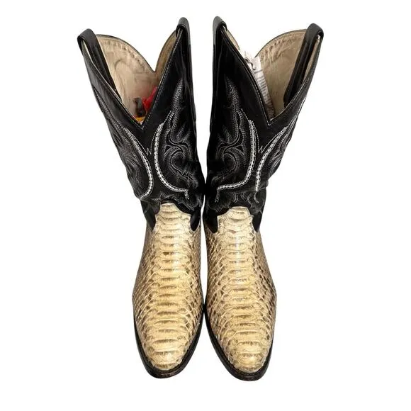 J.B. Dillon Men's Cowboy Western Boots Python Snake Leather JBR1001 Size 11.5 D