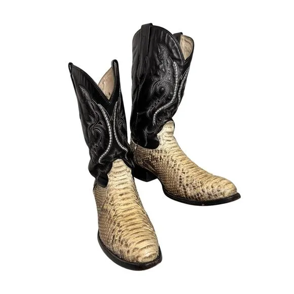 J.B. Dillon Men's Cowboy Western Boots Python Snake Leather JBR1001 Size 11.5 D