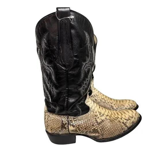 J.B. Dillon Men's Cowboy Western Boots Python Snake Leather JBR1001 Size 11.5 D