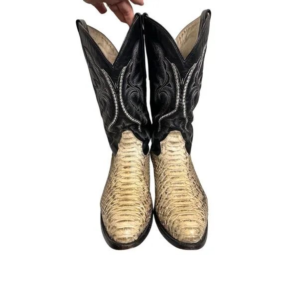 J.B. Dillon Men's Cowboy Western Boots Python Snake Leather JBR1001 Size 11.5 D