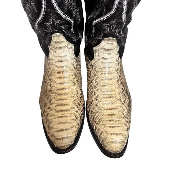 J.B. Dillon Men's Cowboy Western Boots Python Snake Leather JBR1001 Size 11.5 D