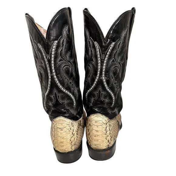 J.B. Dillon Men's Cowboy Western Boots Python Snake Leather JBR1001 Size 11.5 D