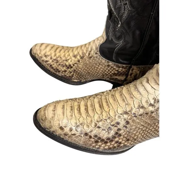 J.B. Dillon Men's Cowboy Western Boots Python Snake Leather JBR1001 Size 11.5 D