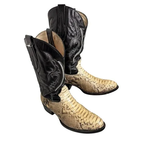 J.B. Dillon Men's Cowboy Western Boots Python Snake Leather JBR1001 Size 11.5 D