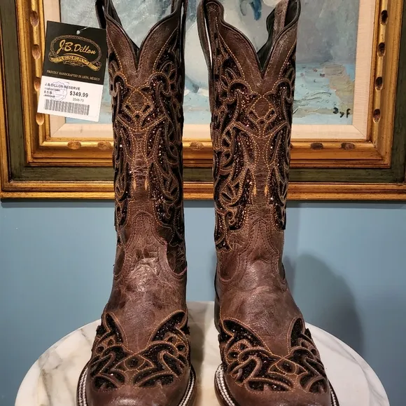 J.B. Dillon Sequence Leather Western Boots