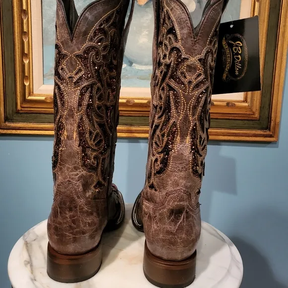 J.B. Dillon Sequence Leather Western Boots