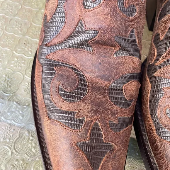 J.B. Dillon Western Goat Leather Cowboy Boots Size 11.5 D