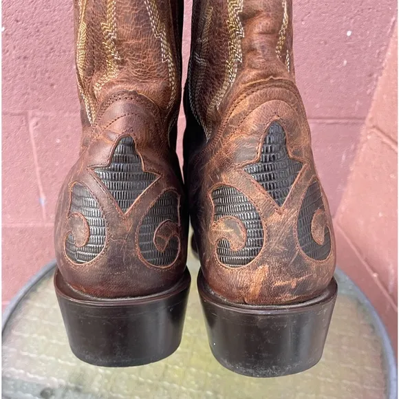 J.B. Dillon Western Goat Leather Cowboy Boots Size 11.5 D