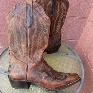 J.B. Dillon Western Goat Leather Cowboy Boots Size 11.5 D