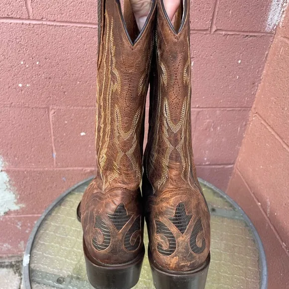 J.B. Dillon Western Goat Leather Cowboy Boots Size 11.5 D