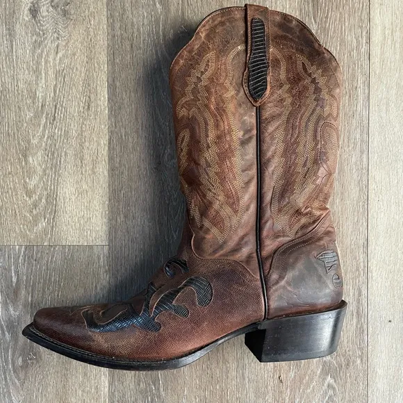 J.B. Dillon Western Goat Leather Cowboy Boots Size 11.5 D