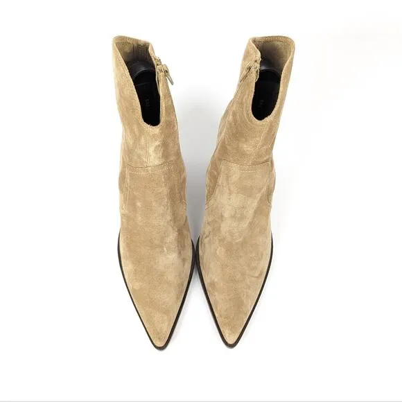 Jeffrey Campbell Jolena Natural Suede Western Point Toe Boots Size 10