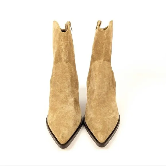 Jeffrey Campbell Jolena Natural Suede Western Point Toe Boots Size 10