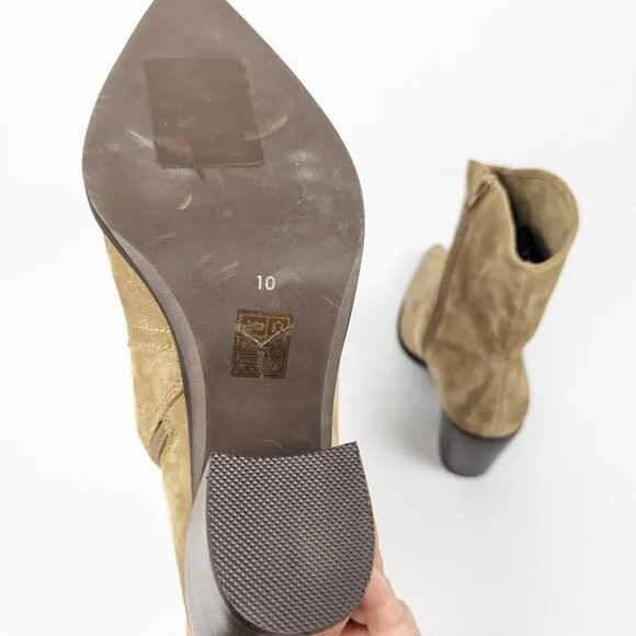 Jeffrey Campbell Jolena Natural Suede Western Point Toe Boots Size 10