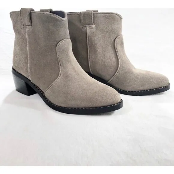 Jeffrey Campbell Konda Ankle Boots Suede Leather Taupe Bootie Western Size 9