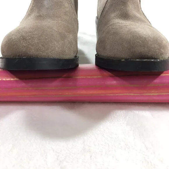 Jeffrey Campbell Konda Ankle Boots Suede Leather Taupe Bootie Western Size 9