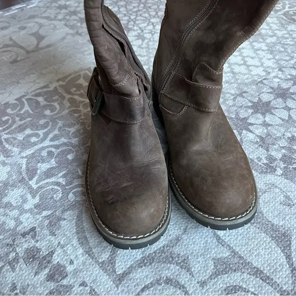 Jeffrey Campbell Leather Tall Riding Boots Distressed Brown Western Size 8