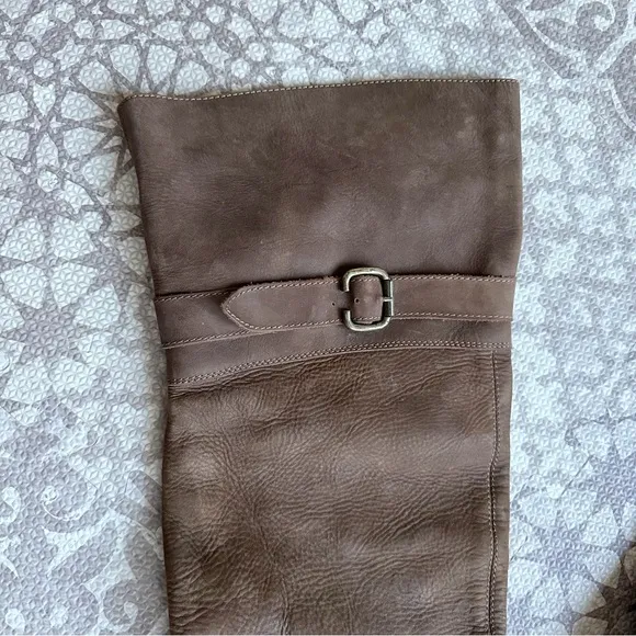 Jeffrey Campbell Leather Tall Riding Boots Distressed Brown Western Size 8