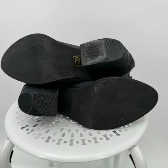 Jeffrey Campbell Rosmore gray nubuck leather zip ankle boots 7.5